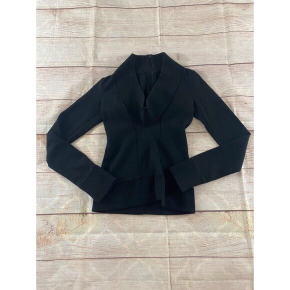 Dolce & Gabbana Women's Black Mock Neck Long Sleeve Sweater - 40 (Small) - Picture 3 of 11